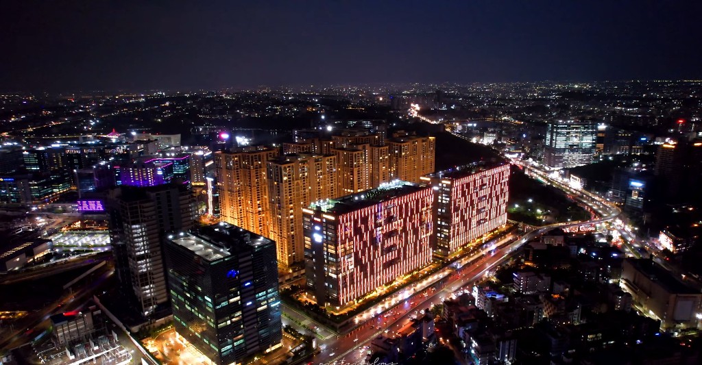 Hyderabad city skyline at night